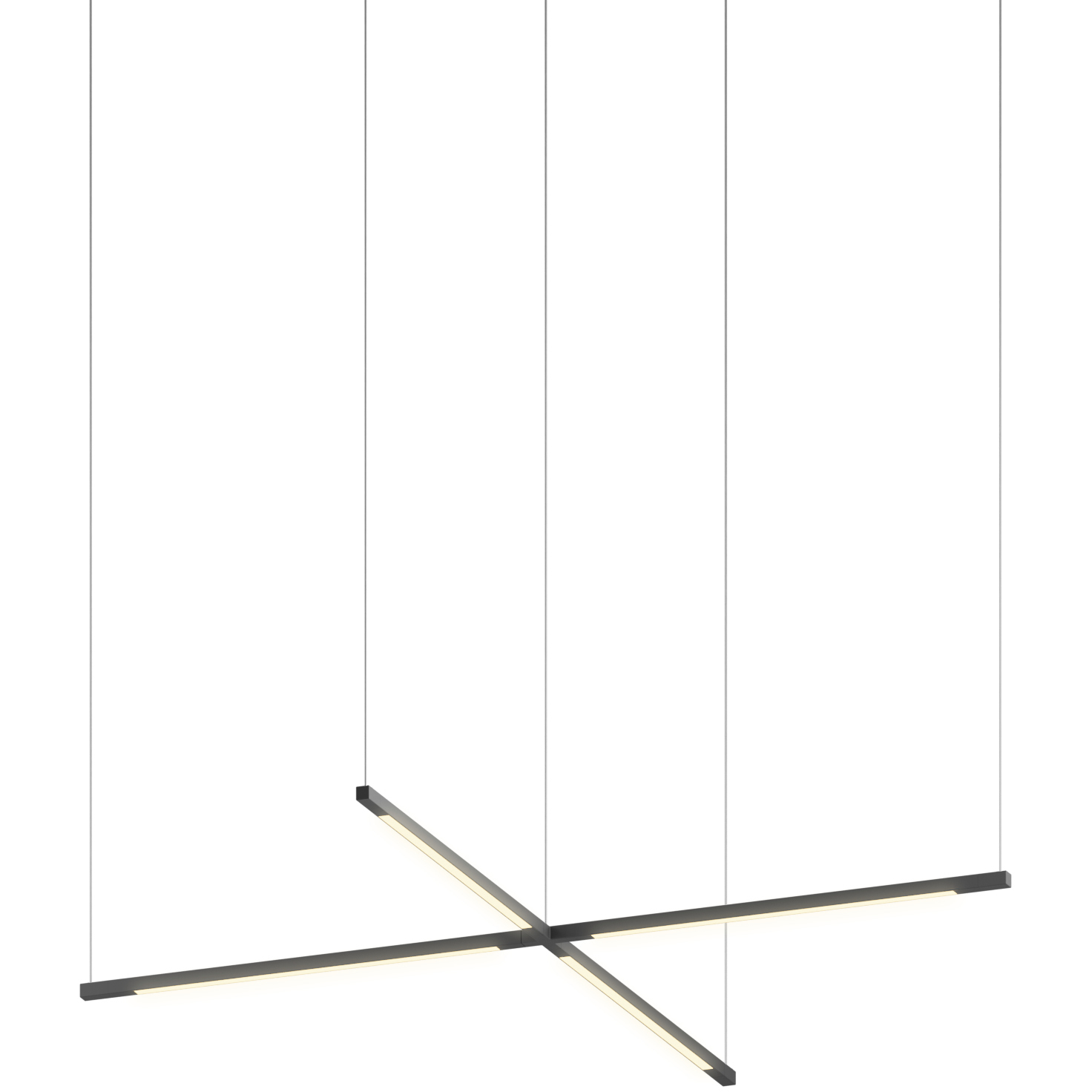 Z-Bar LED 35.9 inch Matte Black Pendant Ceiling Light, Cross